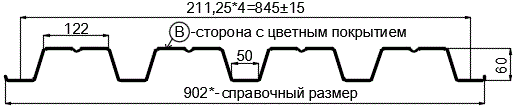 Фото: Профнастил Н60 х 845 - B (PURMAN-20-7024-0.5) в Черноголовке