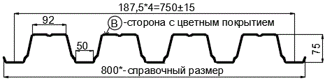 Фото: Профнастил Н75 х 750 - B (ПЭ-01-8017-1) в Черноголовке