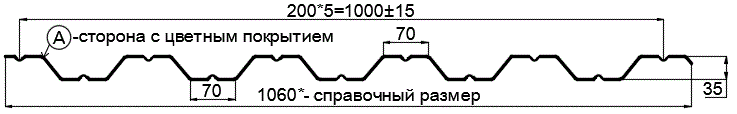 Фото: Профнастил НС35 х 1000 - A (ПЭ-01-1014-0.45) в Черноголовке