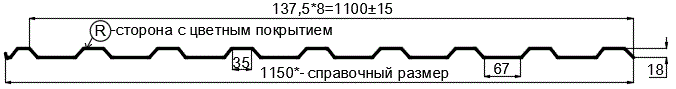 Фото: Профнастил МП20 х 1100 - R (Steelmatt-20-8017-0.4±0.08мм) в Черноголовке