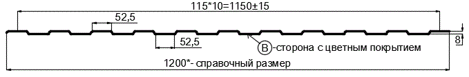 Фото: Профнастил С8 х 1150 - B (MattMP-20-7024-0,5) в Черноголовке