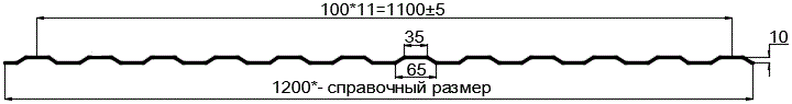 Фото: Профнастил оцинкованный МП10 х 1100 (ОЦ-01-БЦ-0.45) в Черноголовке