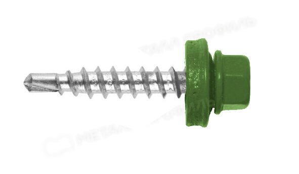 Фото: Саморез 4,8х28 ROOFRetail RAL6018 (жёлто-зелёный) в 