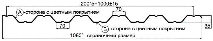 Фото: Профнастил НС35 х 1000 - B Двусторонний (VikingMP_Д-01-8017-0.45) в Черноголовке