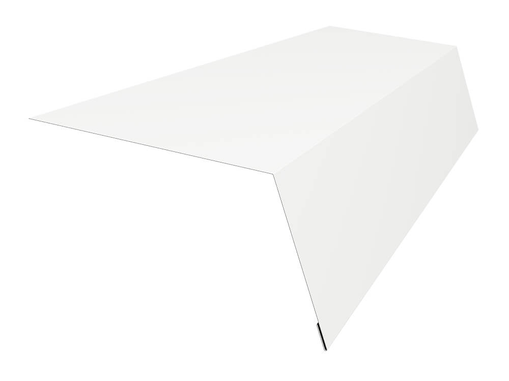 Планка карнизная для мягкой кровли 100х65 0,5 Satin с пленкой RAL 9003 сигнальный белый (2м)
