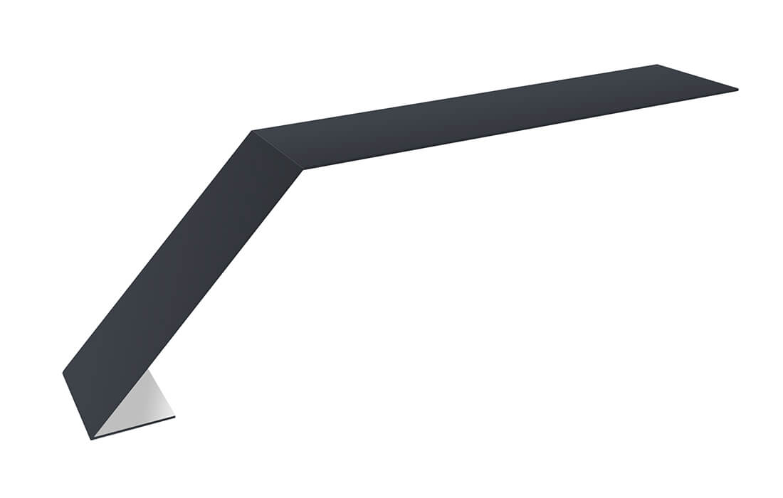 Планка карнизная для мягкой кровли 100х60 0,5 Satin с пленкой RAL 7024 мокрый асфальт (2м)