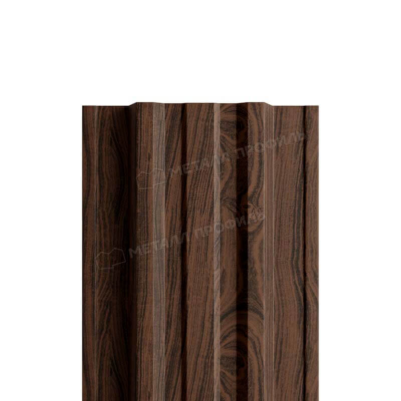 Штакетник металлический МП TRAPEZE-T 16,5х118 Двусторонний (ECOSTEEL_МАД-12-Античный Дуб-0.45).