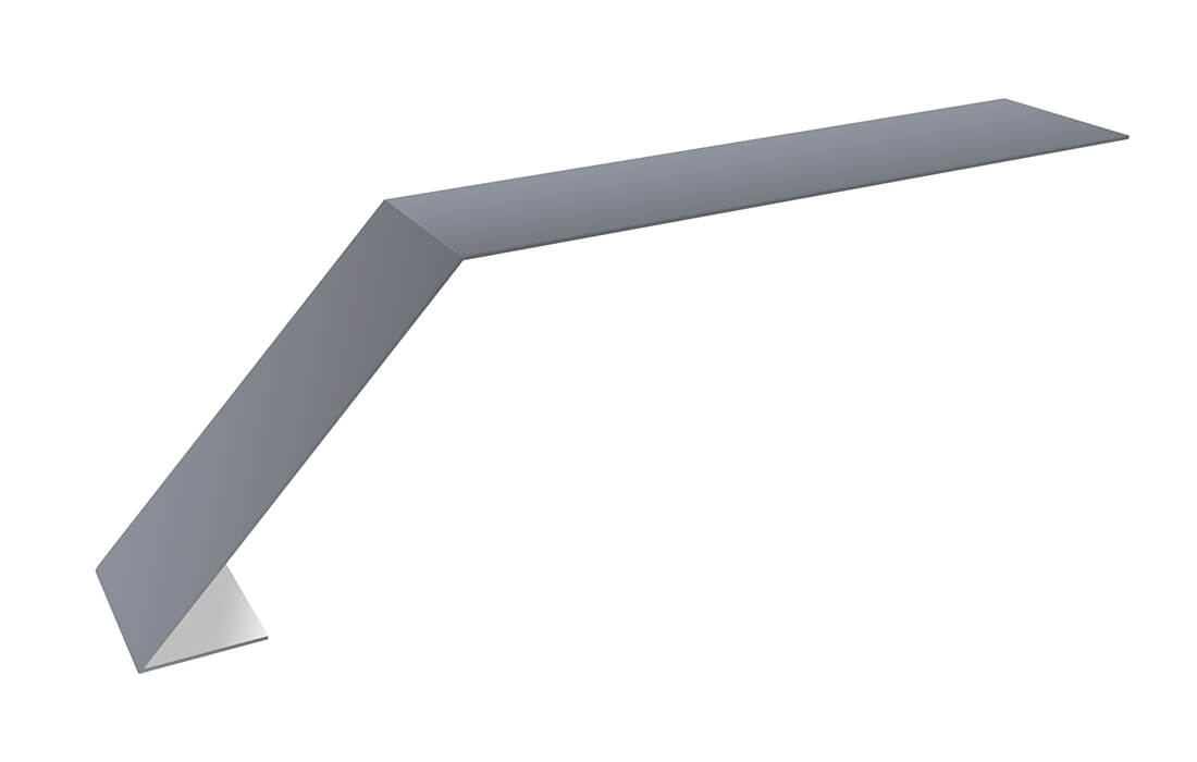 Планка карнизная для мягкой кровли 100х60 0,5 Satin с пленкой RAL 9006 бело-алюминиевый (2м)